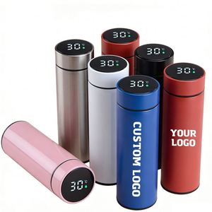 XD184 Customized Logo Drinkware Vacuum <b>Flask</b> Stainless Steel Termo Thermos Custom LED Display Temperature Smart Water Bottle - Product Image 1