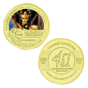 12 Pièces de Monnaie Commémoratives <span class=keywords><strong>Transformers</strong></span> du Film Américain, Personnages de Film, Pièces Dorées Double Face Plaqué Or, Cadeaux de Collection - Product Image 2