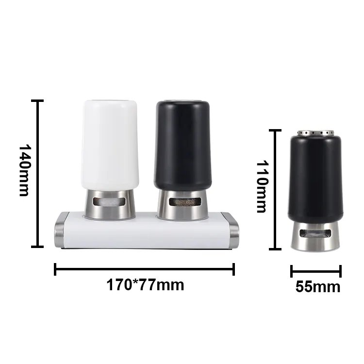 Bocaux en acier inoxydable avec base magnétique, ensemble de 3 en 1 pour préparer les épices, automatiquement, existe en set de 2