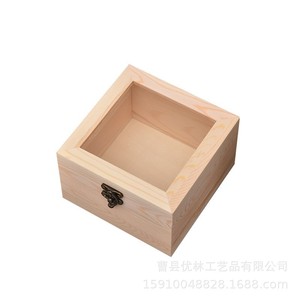 Caja de madera cuadrada con flores preservadas, de pino, con cierre, para regalos, manualidades, con tapa acrílica, para recuerdos de boda, regalos para damas de honor, dulces - Product Image 5