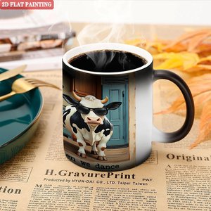 Frosted Black 11oz Heat Sensitive Sublimation Mug <b>Ceramic</b> <b>Cup</b> For Daily Beverage Magic <b>Cup</b> - Product Image 5