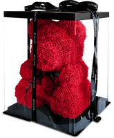 Ours Rose Artificiel en Mousse de 40cm de Haut avec Boîte Cadeau pour la Saint-Valentin