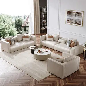 イタリアのリビングルーム家具123人掛けソファレジャーソファ快適なファブリックソファ