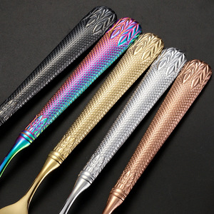 Ensemble de couverts en acier inoxydable gaufré, couteau, fourchette, cuillère, couteau à steak occidental doré pour hôtel, 20-40 pièces, pour mariage, compatible lave-vaisselle - Product Image 2
