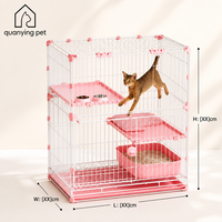 Villa pour chat classique multi-niveaux de luxe antique avec structure en acier inoxydable et conception facile à nettoyer