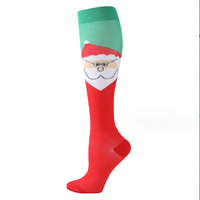 TZ vente en gros chaussettes de Compression d'été 20-30 MMgh motif de Noël gradué infirmière de Noël impression de dessin animé pour la course à pied sport tricoté
