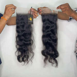 5x5 6x6 HD fermeture à lacet cheveux humains pré plumés 5x5 perruques de cheveux de vague de corps, cheveux humains de temple brut avec fermeture HD - Product Image 2