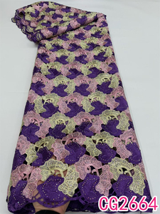 Encaje de cordón de gasa de lujo con piedras caras Aso Ebi tela de encaje africano 2025 encaje de boda de alta calidad - Product Image 6