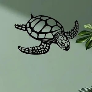 Autocollants muraux en métal en forme de tortue, décoration murale créative sur le thème de la plage, pendentif mural - Product Image 4