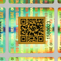 Étiquette inviolable originale Golden à usage unique Numéro de série unique Autocollants de code QR holographique anti-contrefaçon
