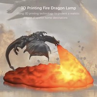 Lampe LED Dragon de Feu Imprimé en 3D Lampe de Bureau Rechargeable par USB pour E-sport Enfant Cadeaux Gaming Chambre à coucher Salon Décoration Maison