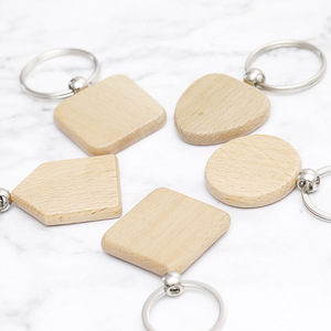 Chaveiro de madeira com logotipo personalizado e etiquetas promocionais em branco para artesanato DIY para mosquetões e argolas de chave - Product Image 2