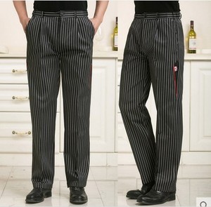 Uniforme de cocina para restaurante, pantalones de <span class=keywords><strong>Chef</strong></span> holgados para hombre, pantalones de trabajo estampados con cintura elástica - Product Image 3