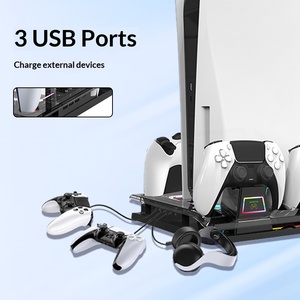 Support de charge et de refroidissement multifonctionnel en métal 2026 avec double port USB et indicateur <span class=keywords><strong>LED</strong></span> RGB pour PS5/P5 Slim – Vente en gros/Personnalisé - Product Image 2