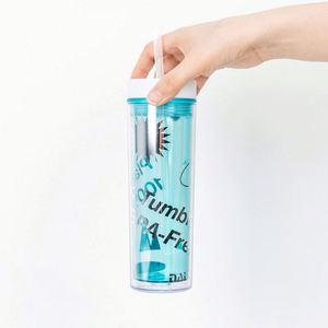 Nouvelle tasse en gros à double paroi en plastique transparent, gobelet en acrylique avec paille, disponible en plusieurs couleurs - Product Image 3