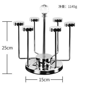 Étagère de rangement rotative en acier inoxydable pour tasses, support mural de cuisine, égouttoir moderne et portable - Product Image 5