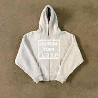 Sweat à capuche pour homme de haute qualité, 100% coton, coupe ample, imprimé, avec logo personnalisé, cordon de serrage, poches kangourou, couleur unie bleue, pull-over