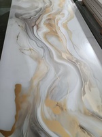 Panneau mural en PVC ignifuge et imperméable de haute qualité, imitation marbre, panneau UV pour cuisine et villa, style moderne, imprimé en 3D
