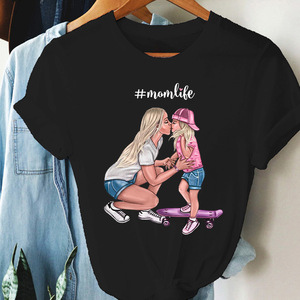 Camiseta Holgada <span class=keywords><strong>de</strong></span> Moda para Mujer, Tops Estampados con <span class=keywords><strong>la</strong></span> Frase 'Momlife', <span class=keywords><strong>Camisetas</strong></span> Personalizadas Lindas, Regalo para el Día <span class=keywords><strong>de</strong></span> <span class=keywords><strong>la</strong></span> <span class=keywords><strong>Madre</strong></span>, Camiseta Hermosa y Moderna - Product Image 4