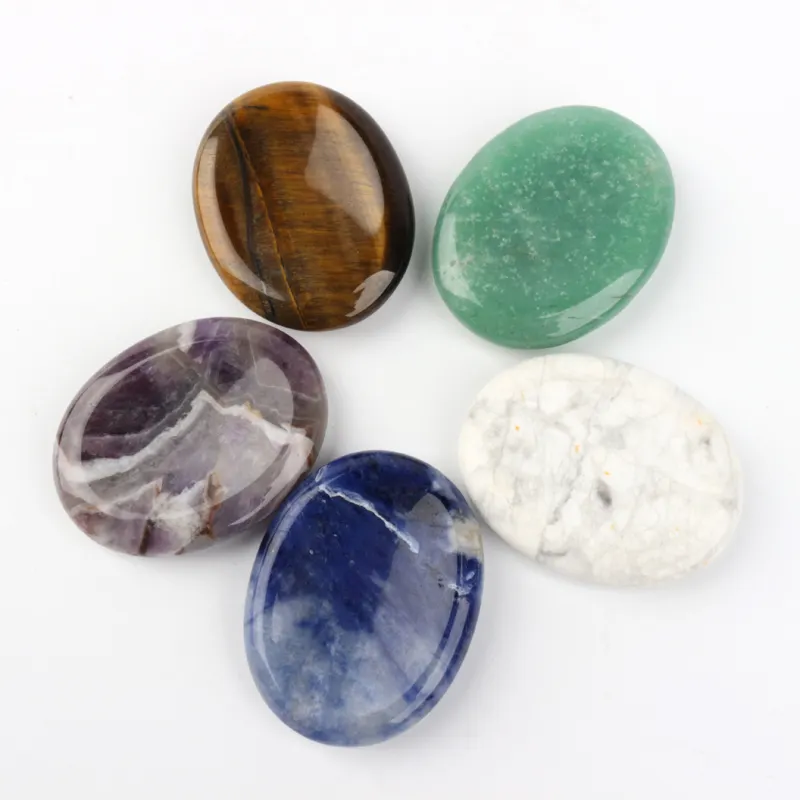 Wholesale natural quartz gemstone healing stones crystal worry stone for decoration