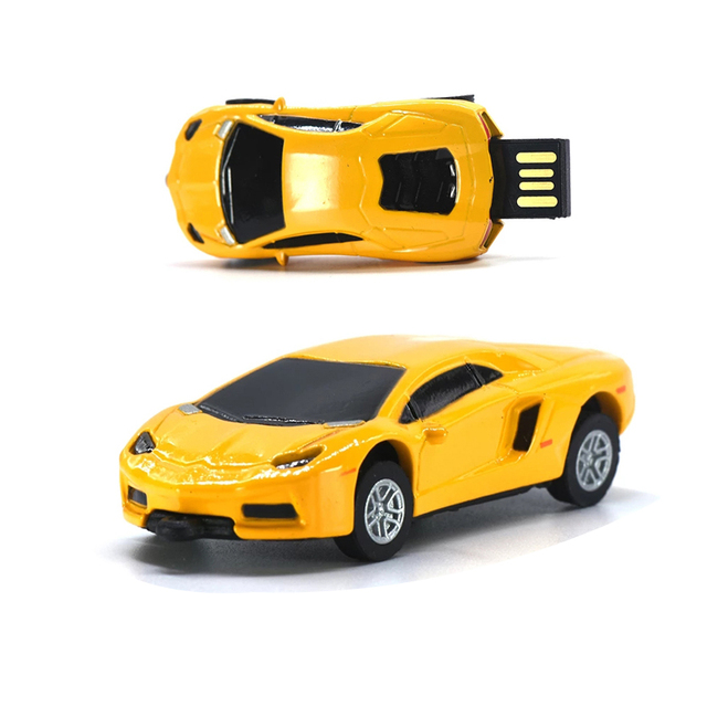 Custom Logo Metal Sports Car USB Flash Drive 2.0 128GB 64GB 32GB 16GB 8GB USB Stick Pen Drive Zip Drive Thumb Drive Gift