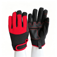 Gants de travail pour hommes rouge et noir, résistants à l'abrasion, antidérapants, respirants, avec poignets réglables, poignées de sécurité, imperméables, anti-UV, pour la maison