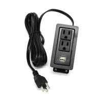 Prise encastrable de bureau avec multiprise 10A, 2 prises standard US, chargeur USB intégré pour table, meuble, plateau de table