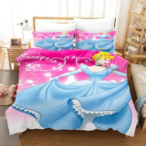 Factory Custom 3d Printed Cartoon Princess Girl's Luxury Designer Bed Sheet <b>Duvet</b> Cover Set <b>Queen</b> King <b>Size</b> Bedding Set - Product Image 4