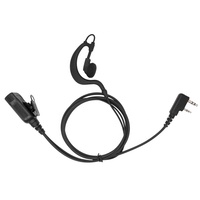 Earpiece Radio 2 Pin Bentuk G 2 Arah, Walkie Talkie, Earphone, Headset PTT untuk Konektor Kenwood K Plug, Baofeng 888s ET 99