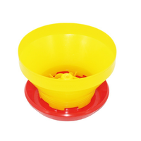 Mangeoire multifonctionnelle pour poulets et dindes en plastique jaune avec anneau anti-gaspillage, mangeoires automatiques pour volailles