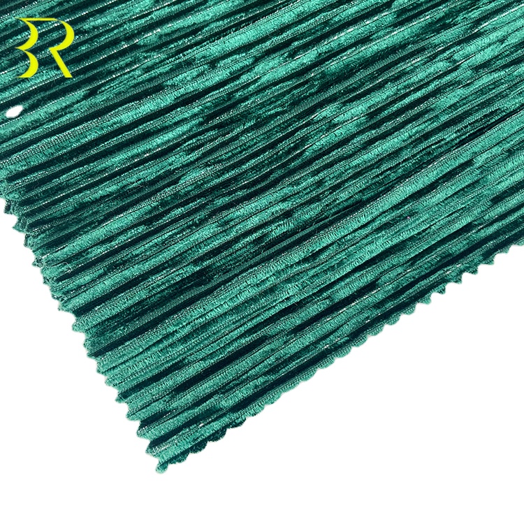 Мерцающая Зеленая Шелковая бархатная ткань, 80% полиэстер, 8% серебро 12% пробы, креп под давлением для вечернего платья