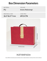 Boîte cadeau en cuir personnalisée avec poignée, élégante, haut de gamme, avec estampage à chaud et gaufrage, très vendue