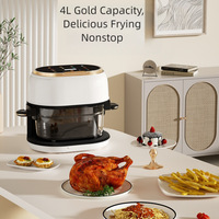 Friteuse à air électrique moderne 4L avec écran couleur intelligent à commande tactile, 8 modes prédéfinis, sans huile, pas de retournement nécessaire, pour camping-car et hôtel