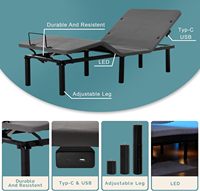 Elektrisches King-Size Modernes Metall-Verstellbett mit TV-Halterung Bluetooth Leiser Motor Motorisiertes Anti-Schnarch-Design