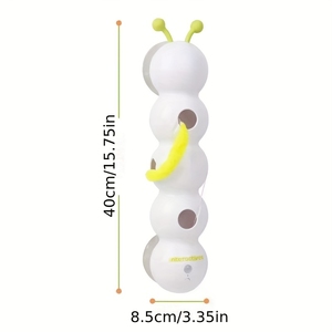 White Electric <b>Cat</b> Teaser Ball <b>Interactive</b> Movement <b>Toy</b> with Feather Tail USB Rechargeable Boredom Relief for Indoor <b>Cats</b> - Product Image 6