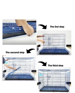 YOELLEN-cajas de malla de alambre de acero verde para perros, recubrimiento en polvo, jaula resistente para mascotas con bandeja, gran oferta - Product Image 6