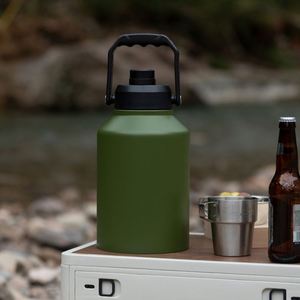 Seau à glace isotherme de camping 64 oz, bouteille d'eau en acier inoxydable, tasse thermos portable 128 oz avec couvercle - Product Image 5