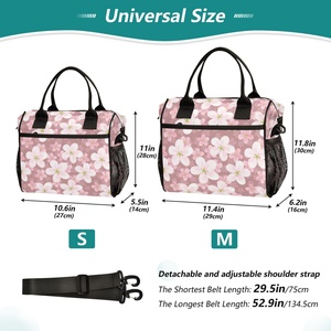 New Arrival Flower Design Cooler Bag Custom Logo Insulated Cherry Blossom Print Adults Sublimated Thermal Lunch Bag for Women - Product Image 2