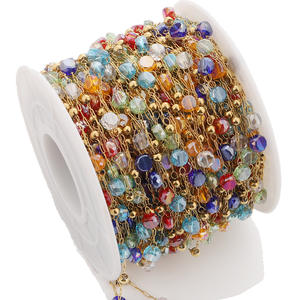 Nouveau acier inoxydable cristal pierre perlée chaîne colorée collier à faire soi-même pull composant bijoux trouver et composant accessoires - Product Image 6