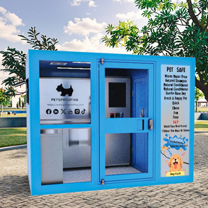Kiosque de Lavage pour Chiens d'Extérieur Petsproofing avec Laveuse Libre-Service, Pavillon Vendeur, Lave-Linge Écran Tactile Multi-fonctionnel - Product Image 1