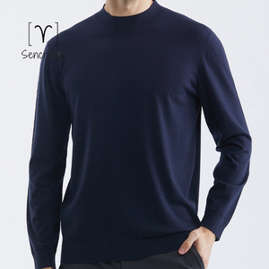 100% Merino len nam 16-Gauge Đan Áo thun thoáng khí đàn hồi bán cao cổ áo len chống nhăn mùa đông kinh doanh hàng đầu - Product Image 1