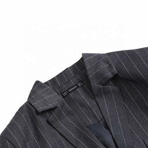 Chaqueta corta a rayas para <span class=keywords><strong>Mujer</strong></span>, moda de invierno, alta calidad, 2021 - Product Image 3