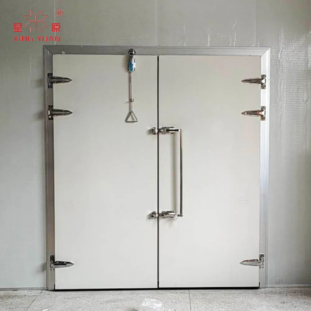 100mm 120mm 150mm Revêtement en acier inoxydable Porte battante articulée pour chambre froide Porte semi-encastrée pour stockage à froid