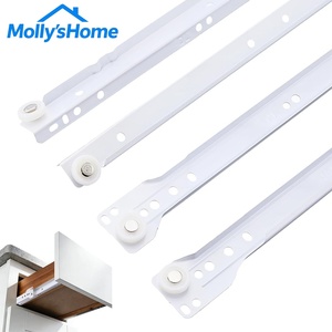 Glissière de tiroir robuste à montage inférieur en acier allié blanc de 12 pouces pour réparation de meubles et commodes - Product Image 1