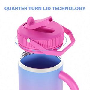 Bouteille d'eau personnalisable la plus populaire, écologique, noire, en acier inoxydable 316, tasse personnalisable avec poignée - Product Image 5