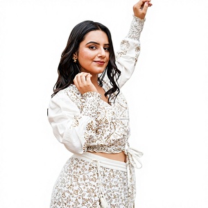 Robe midi bohème en dentelle blanche à imprimé floral numérique, robe d'été trapèze, tenue de plage féminine - Product Image 1