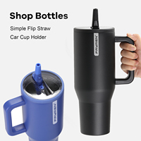 Gobelet Fayren avec couvercle en paille tasse de voyage étanche tasse thermique tasse à café isolée sous vide avec poignée