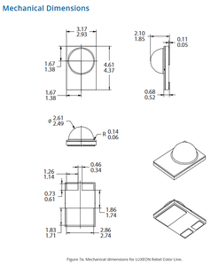 Lumileds LXML-PB01-0040 Luxeon กบฏสีฟ้า460nm-485nm ชิป LED กำลังสูง Ra70/80/90และ40 lm/w - Product Image 6