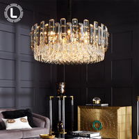 Rustique chambre salle à manger luminaires suspendus lustres d'éclairage plafond luxe or led moderne K9 lustres en cristal