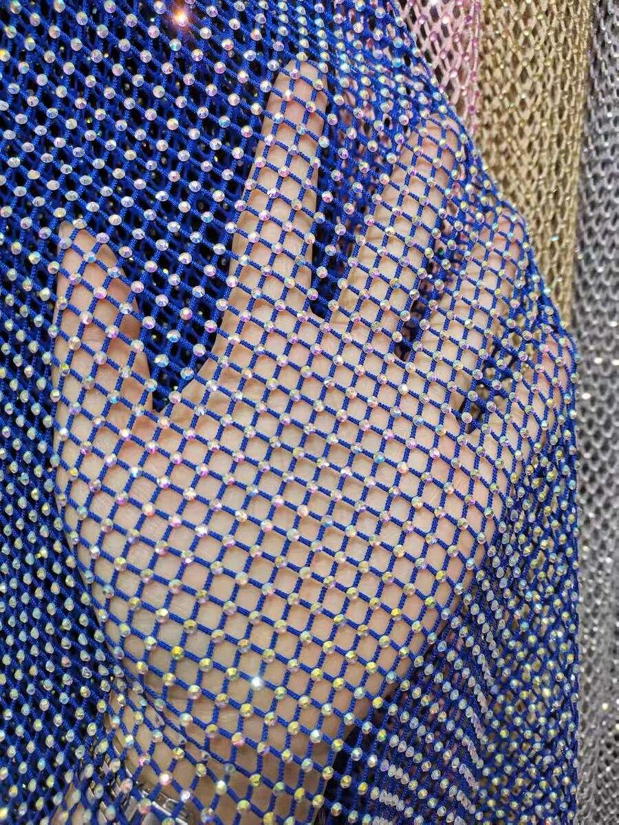 Maille bleue + cristal ab
